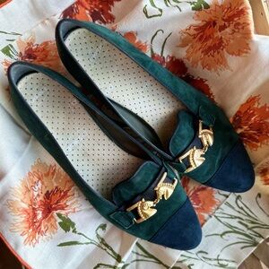 Vintage velvet horse loafers